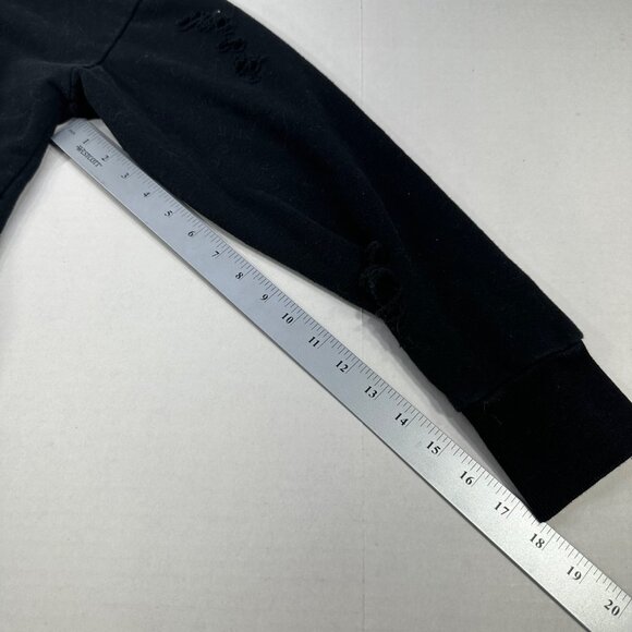 Wet Seal Women's Size Medium Hoodie Distressed Black Preowned - Picture 10 of 13